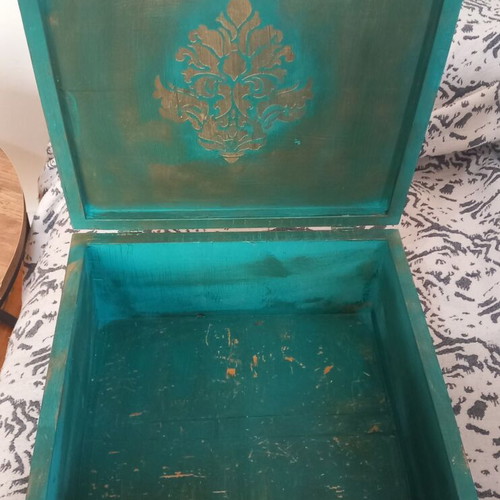 Wooden box used 30×30×14.5 hand painted