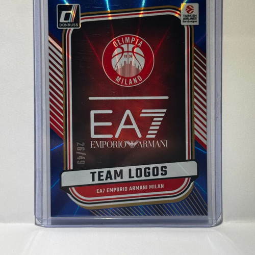 2024-25 Panini Donruss Euroleague EA7 Armani Milan Team Logo card new