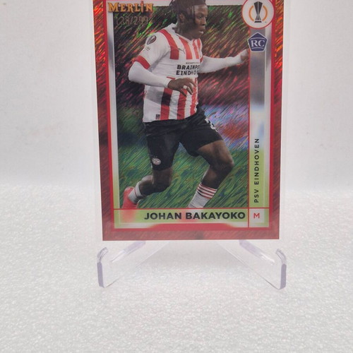 2022 Merlin UEFA Club Competitions Rose Shimmer Refractor Johan Bakayoko Rookie κάρτα μεταχειρισμένη