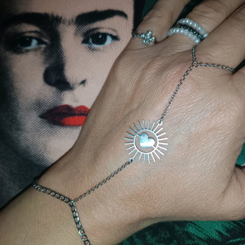 Steel silver bracelet-ring handmade new