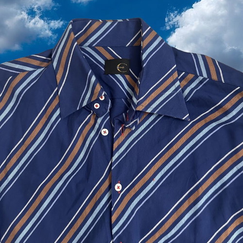 Just Cavalli Vintage Archive Striped Shirt Y2K Size L Like New