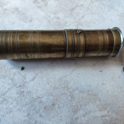 Bronze antique manual coffee grinder used