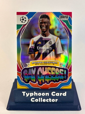 Κάρτα 2023-24 Topps Stadium Club Chrome UEFA Say Cheese! Eduardo Camavinga σαν καινούργιο