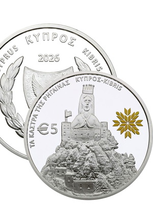 Cyprus 2026 5 Euro Silver Proof Coin The Castles of the Reina