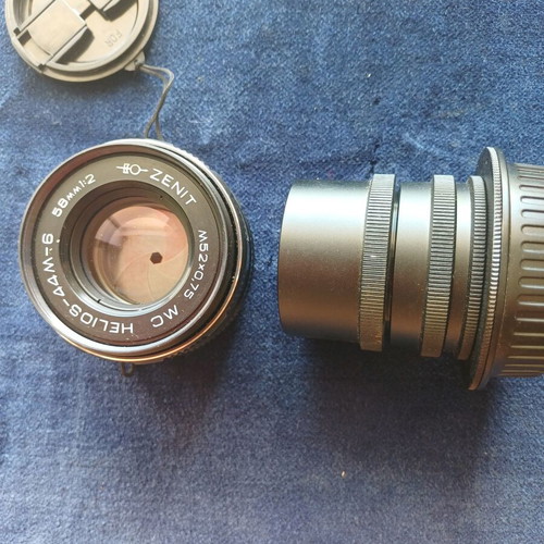 MC Helios 44M-6 58mm 1:2 M42 Soviet lens with Canon EOS adapter