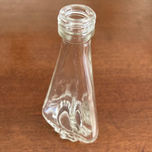 Vintage triangular glass miniature bottle bud vase