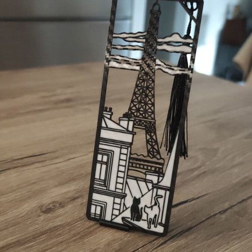Handmade 3D Printed Paris Bookmark with Eiffel Tower and Tassel new