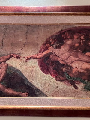 Πίνακας με αφίσα από μουσείο, μεταχειρισμένος, θέμα η γέννηση του Αδάμ