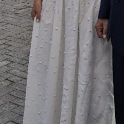 Wedding dress and veil used, designer piece from London, white