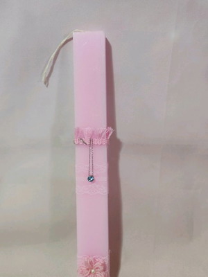 Scented pink candle with jewelry new
