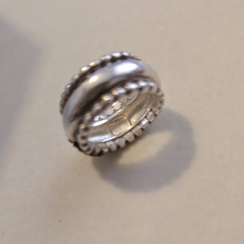 Silver 950 and 18K gold portrait ring, size 52