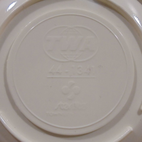 TWA Trans World Airlines set of 2 old plastic promotional mugs used