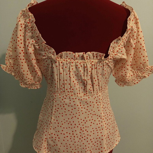 ASOS Romantic Polka Dot Top Like New, XS, White and Red