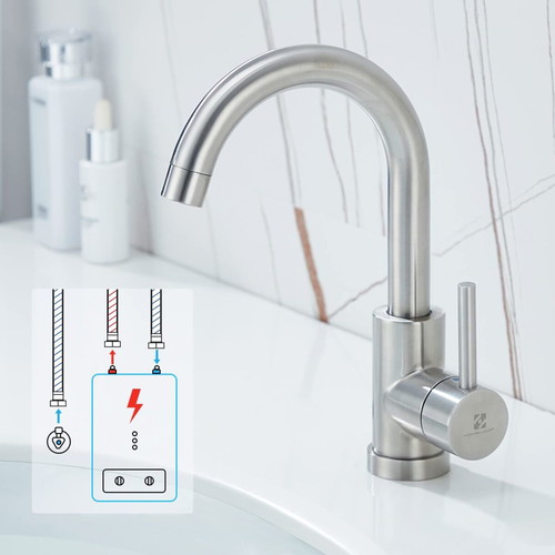 Homelody Low Pressure Faucet with 360° Swivel Spout Stainless Steel like new