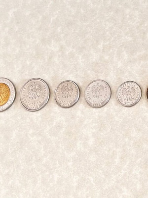Polish coins złoty & groszy like new, 6 pieces