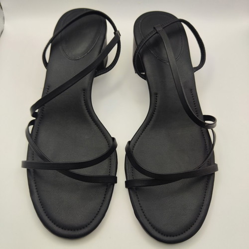 H&M Black Strappy Sandals with Low Block Heel Size 41 like new