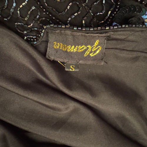 Embroidered dress with sequins and beads like new, black and silver, size S