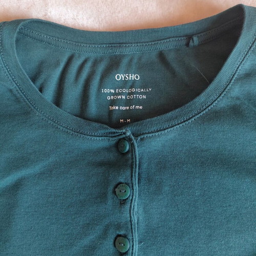 Oysho cotton pajama shirt M like new, green