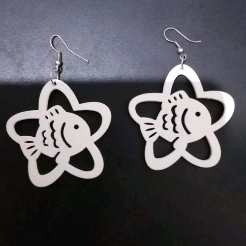 Earrings new summer style, white