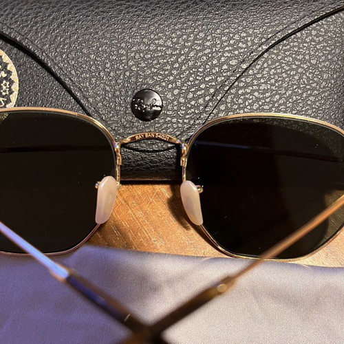 Ray-Ban Hexagonal Flat Lenses RB3548N sunglasses like new, gold frame, G-15 green lenses