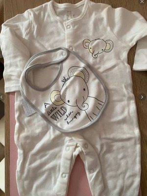 Primark baby romper with bib new