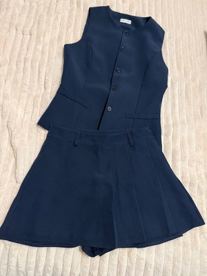 Skirt set with integrated shorts new, blue