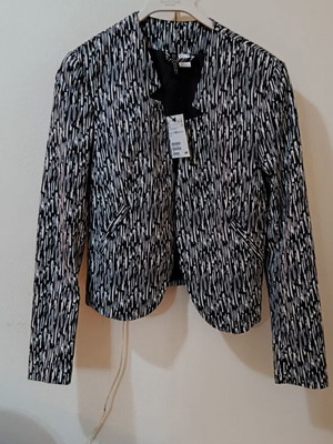 H&M jacket new, black and white, size S