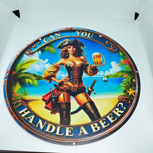 Vintage metal decorative sign Pirate Beer 20cm like new