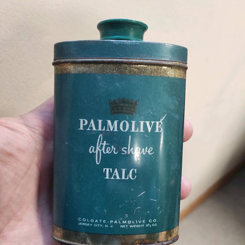 Vintage Palmolive Colgate After Shave Talc Powder 1960 size 3 1/2 Oz used
