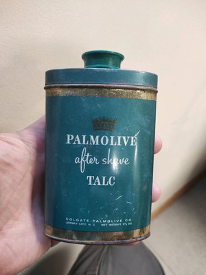 Vintage Palmolive Colgate After Shave Talc Powder 1960 size 3 1/2 Oz used