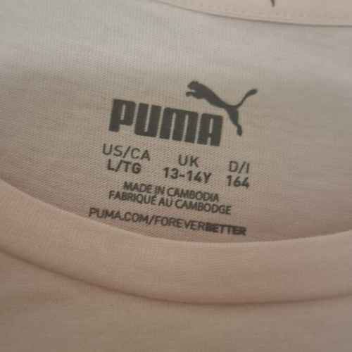 Puma short-sleeve shirt like new, pink, 100% cotton, size 164 cm