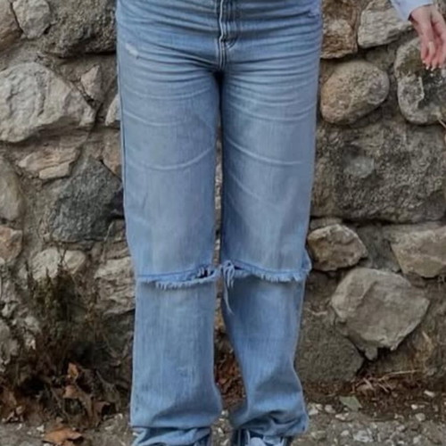 Bershka jean used, size L, blue, in good condition