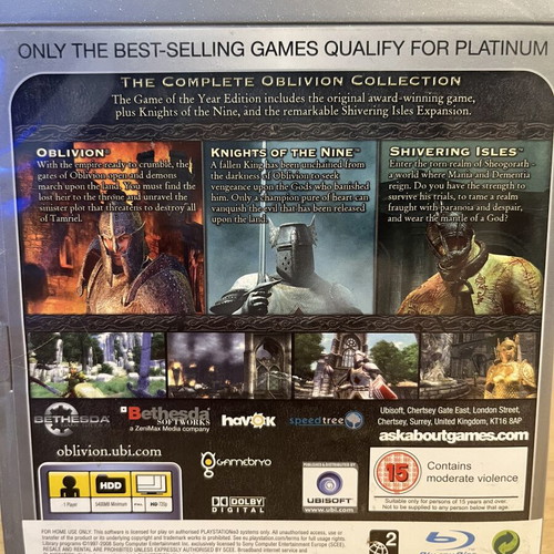 The Elder Scrolls IV Oblivion PS3 Game of the Year Edition used with map