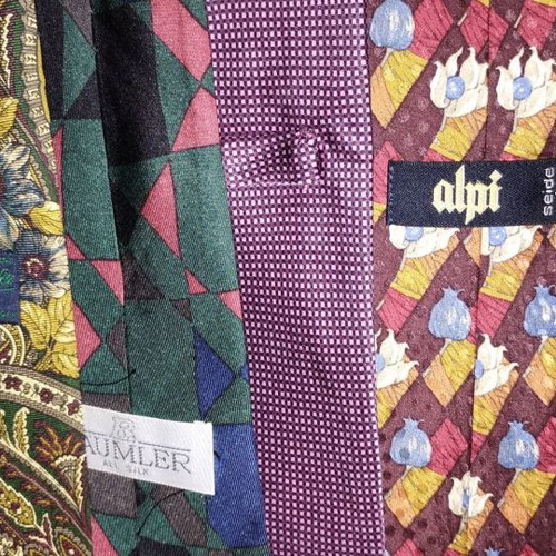 Silk ties used, pack of 20, multicolored