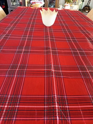 Livarno Home red checkered tablecloth new, stain-resistant 160x128 cm