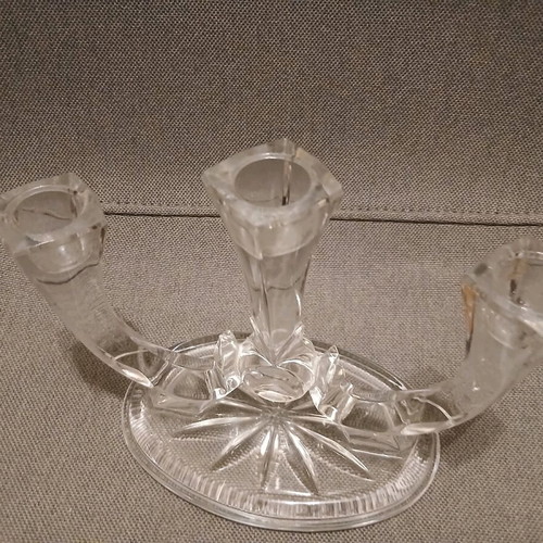 Crystal three-arm candlesticks from the '60s like new