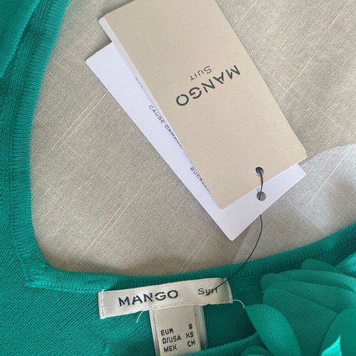 Mango tank top new, green, size S with flower