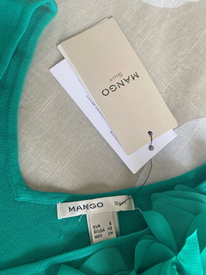 Mango tank top new, green, size S with flower