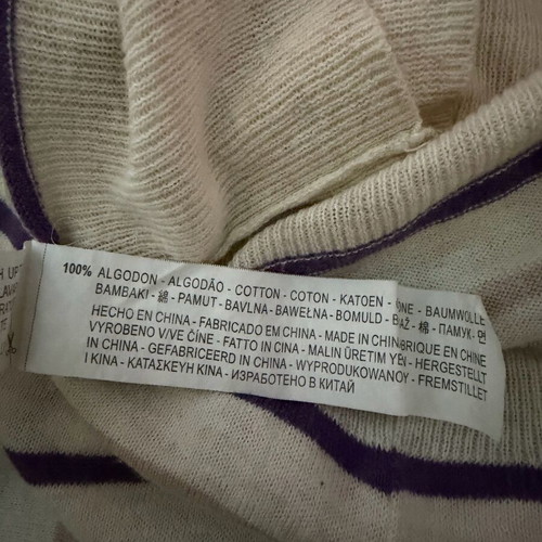 Bershka blouse 3/4 sleeves like new, striped purple and pink