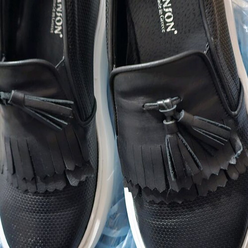 Robinson leather men's loafer like new, black and white, size 44