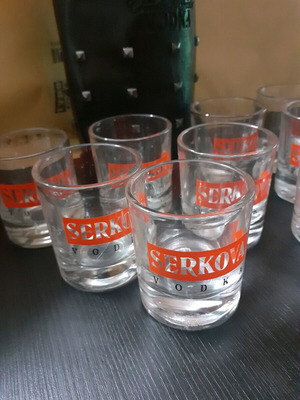 Serkova shot glasses like new, set of 9 collectible
