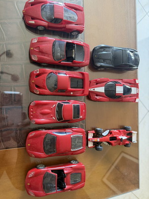 Ferrari miniature models with mechanism, like new, set of 9