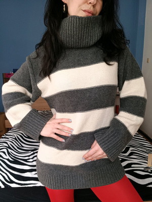 Wool and cashmere pullover H&M like new, white and gray