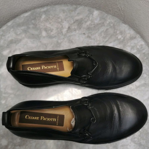 Cesare Paciotti shoes used, black slip-ons size 42