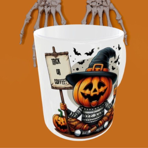 Ceramic white mug 325 ml Halloween new
