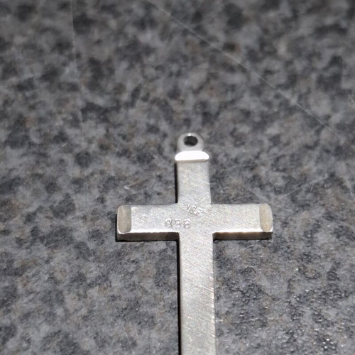 Silver Cross Pendant 950 with Embossed Star like new