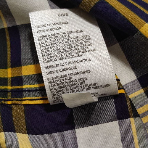 Nautica check shirt, size S fits M, blue and yellow
