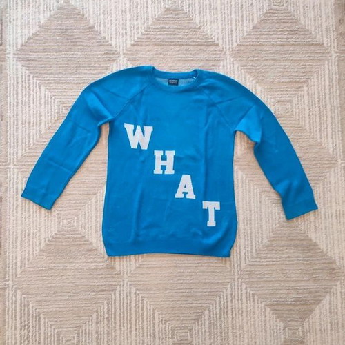 LC Waikiki knitted sweater 8-9Y blue with white print like new
