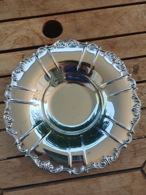 Vintage Silver-Plated Serving Platter 22cm like new
