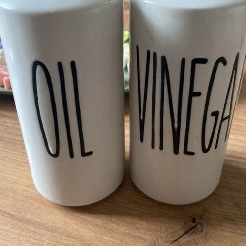 Clay oil and vinegar container set used